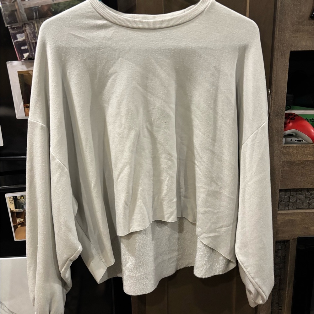 Zenana Outfitters White Oversized Long Sleeve Hoodie